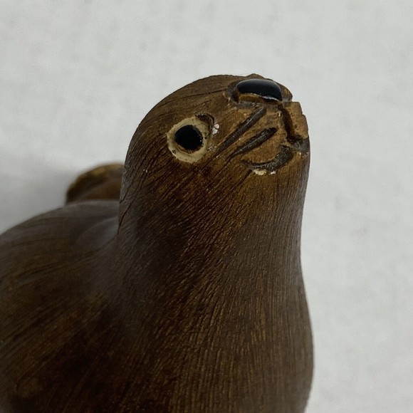 Artesania Rinconada Brown Seal Figurine Signed Animal Uruguay Handcrafted - Picture 6 of 9